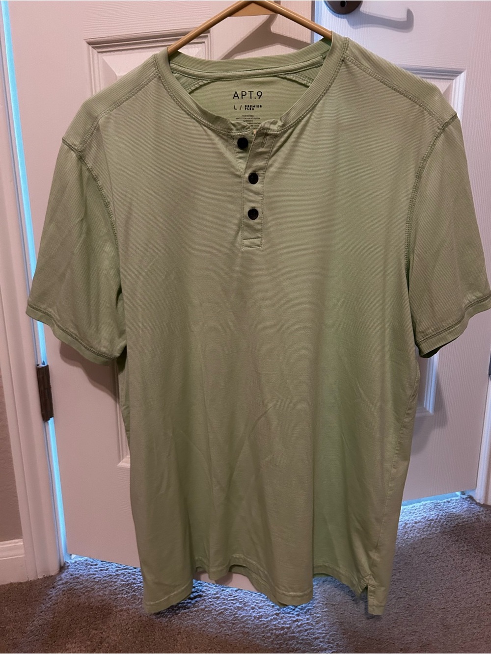 Apt 9 Light Green Henley Tee Shirt